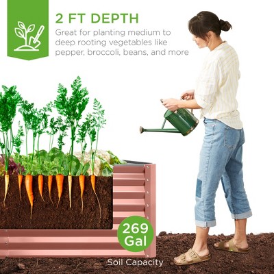 Terracotta 6x3x2ft Outdoor Metal Raised Garden Bed