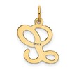 Black Bow Jewelry 14k Yellow Gold, Sophia Collection, Small Script Initial L Pendant - 3 of 4