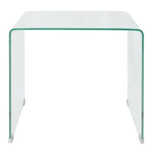 vidaXL Modern Clear Coffee Table - Tempered Safety Glass Table - Compact Furniture Suitable for Living Room or Bedroom - 19.5"x19.7"x17.7" - 1 of 4
