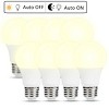 DORESshop 40-Watt Equivalent A19 6W Non-Dimmable Dusk to Dawn LED Light Bulb E26 Base in Daylight White 5000K (4-Pack) - 2 of 4