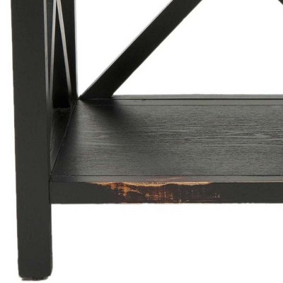 Lucas Distressed Black Pine Wood Etagere Display Stand