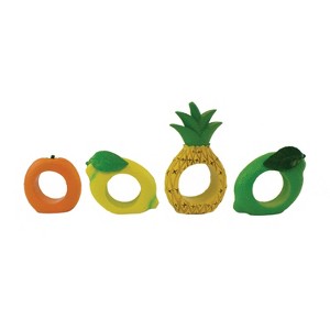 Beachcombers Resin Fruit Themed Set Of 4 Napkin Rings - 1 of 1