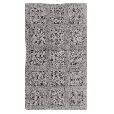 Square Honeycomb 100% Cotton Reversible Bath Rug Silver by ...