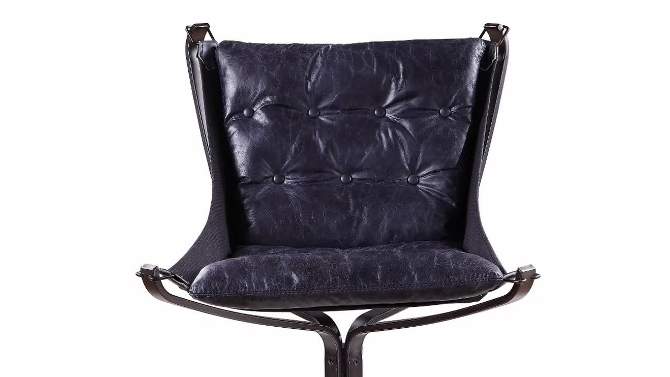 30&#34; Carney Grain Leather Accent Chair Vintage Blue - Acme Furniture, 2 of 7, play video