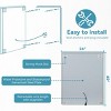 ChicFurnit Bathroom Vanity Mirrors Rectangle Frame Wall Mirror Anti Fog Mirror Decorative Wall Mirrors for Bathroom, Silver, 40"*5"*24" - 2 of 4