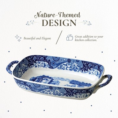 Blue Italian Countryside 12.5'' Ceramic Serving Dish with Handles