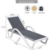 SKRAN Adjustable Aluminum Outdoor Pool Patio Chaise Lounge with Arm All Weather Pool Chairs for Outside,Beach - 3 of 4