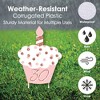 Big Dot of Happiness 30th Pink Rose Gold Birthday - Yard Sign and Outdoor Lawn Decorations - Happy Birthday Party Yard Signs - Set of 8 - 3 of 4