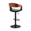 Benson Adjustable Counter Height Barstool with Faux Leather Seat - Armen Living - image 4 of 4