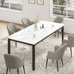 CuisinSmart 70.8 Inch, 78.7 Inch Industrial Dining Table, Large Rectangle Kitchen Table with Metal Legs, Wooden Conference Tables Writing Desk - 1 of 4