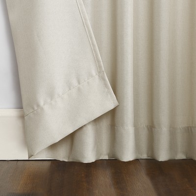 Ecru Heathered Semi-Sheer Tab Top Curtain Panel 40"x95"