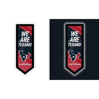 Evergreen Ultra-Thin Glazelight LED Wall Decor, Pennant, Houston Texans- 9 x 23 Inches Made In USA
