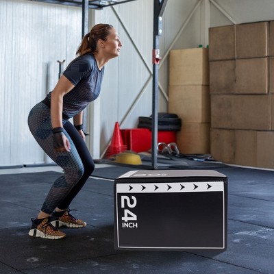 Black and White 10 Pound Foam Plyometric Exercise Box