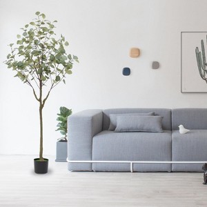5FT Artificial Eucalyptus Tree for Home Decor, Realistic Trunk and Lifelike Leaves, Fake Tree in Pot for Home Decor Outdoor - 1 of 4