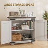 Aghana Digitals Modern Farmhouse Kitchen Buffet Cabinet with Barn Door, Adjustable Shelf & - 4 of 4
