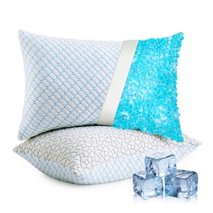 Peace Nest 2 Pack Rayon Derived from Bamboo Shredded Memory Foam Cooling Pillow, Breathable Cover with Zipper - 1 of 4