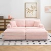 88.58" Corduroy Sectional Sofa with Double Storage Legs and 4 Pillows, Cloud-Like Memory Foam Cushions, Soft & Stylish Lazy Couch - 3 of 4