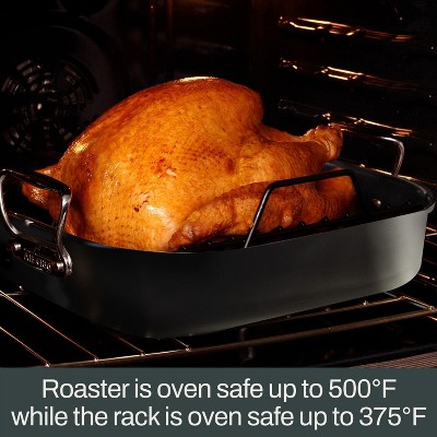 All-Clad 13 x 16 Inch Black Nonstick Roaster with Rack