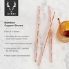 Viski Stainless Cocktail Straws - Reusable Copper Straws - Eco-Friendly Bamboo Finish Metal Drinking Straws  9.5 Inch, Set of 4 - 2 of 4