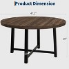 Round Dining Table for 4-47" Wood Circle Dinner Table with Metal Frame, Farmhouse Kitchen Dining Room Furniture for Home - 2 of 4