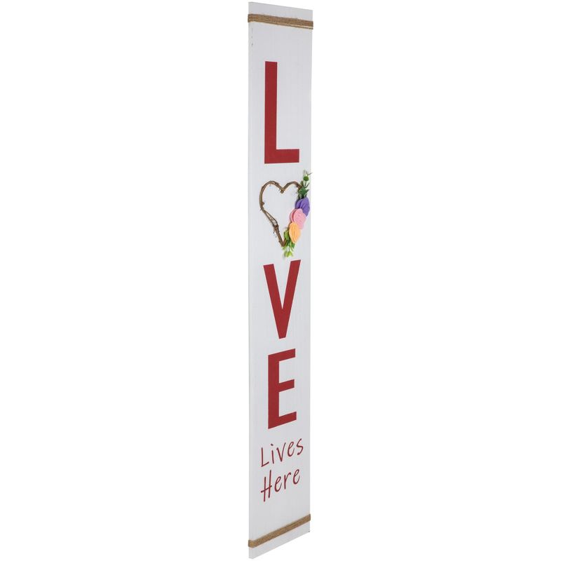 Northlight 39.25" "Love Lives Here" Wooden Valentine's Day Porch Board Sign Decoration, 3 of 7