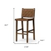 HomeRoots 30" Brown Faux Leather and Solid Wood Bar Height Bar Chair - 3 of 4