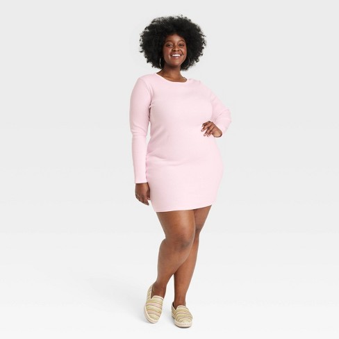 Women's Balloon Long Sleeve Midi A-line Dress - Universal Thread™ Pink Xs :  Target