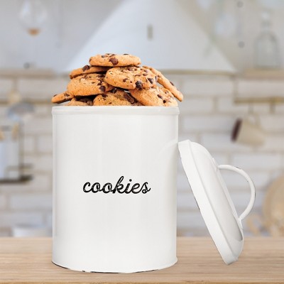 White Ceramic Retro Cookie Jar with Airtight Seal