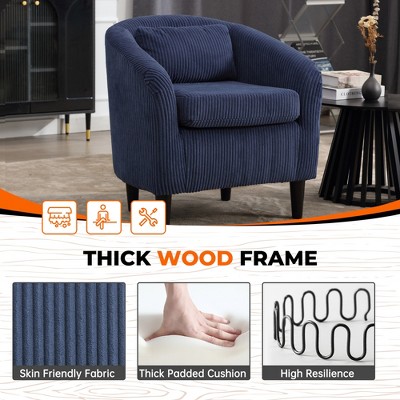 HOMEFUN Modern Corduroy Upholstered Accent Chair with Wooden Legs