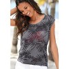 Women's 2 Pack Palm Tree Print Tops - LASCANA - 3 of 4