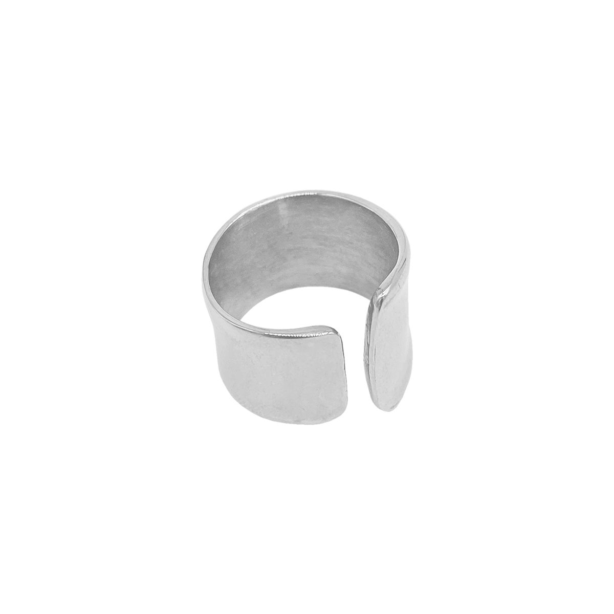 Adornia Rhodium Plated Tall Open Band Ring - thumbnail 4