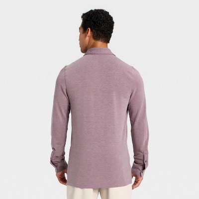 Men’s Long Sleeve Knit Commuter Polo Shirt – All In Motion