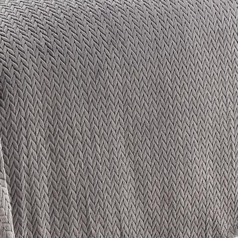 Jacquard Micro Plush Soft Premium Braided Oversized All Season Blanket Gray by Plazatex, 3 of 4