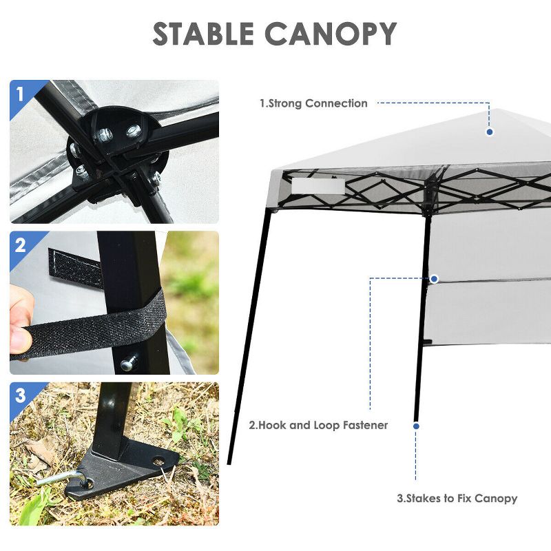 Costway 7x7 FT Slant Leg Pop-up Canopy Tent Shelter Adjustable Portable Carry Bag, 5 of 11