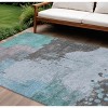 Teal Blue Aqua And Taupe Abstract Washable Indoor Outdoor Area Rug - 2 of 4