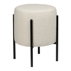 JONATHAN Y Silvia Modern Minimalist Round Backless Metal/Vegan Leather Cushioned Vanity Stool - 1 of 4