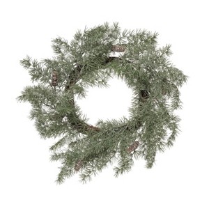Transpac Artificial 24 in. Green Christmas Soft Piney Fir Wreath - 1 of 2