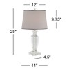 Vienna Full Spectrum Traditional Table Lamp 25" High Crystal Body Gray Tapered Drum Shade for Living Room Bedroom Bedside Nightstand Family - 4 of 4