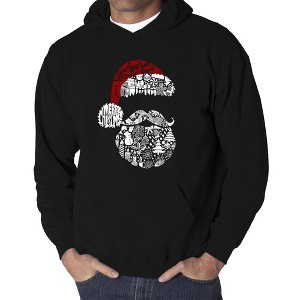 LA Pop Art Santa Pics - Men's Word Art Hooded Sweatshirt - 1 of 4