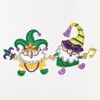 Linum Home Textiles Mardi Gras GNOMES - Embroidered Luxury 100% Turkish Cotton Hand Towels - 3 of 3