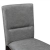 Asian Hardwood Faux Leather Side Chair (Set of 2) with Padded Seat and Hand-Stained Finish - 2 of 4