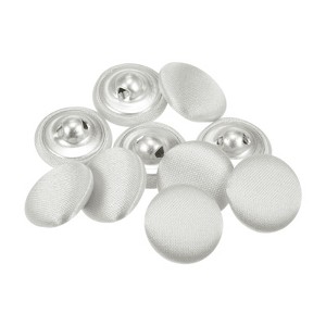 Unique Bargains Blouses Sweater Round Aluminum Cotton Fabric Cloth Covered Buttons 10 Pcs - 1 of 4