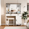 GlasFlength Vanity Tables Modern Makeup Table with Sleek Storage for Bedroom or Dressing Area, White,39.4”*15.7”*56.7" - 2 of 4