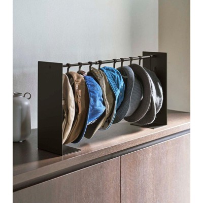 White Adjustable Steel Hat Hanging Organizer with Hooks