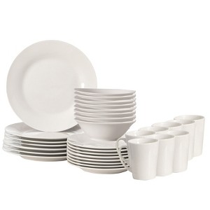 Dinewares Spin Wash Dinnerware Dish Set Mugs, Salad, Dinner Plates, Bowls, High Quality Dishes Highly Chip Crack Resistant, Dishwasher, Microwave Safe - 1 of 4