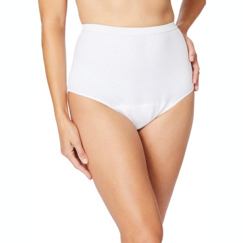 Comfort Choice Women's Plus Size Cotton Incontinence Brief 2-Pack - 10,  White