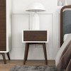 Gulches Vintage Nightstand - Dark Brown & White 1-Drawer Bedside Table - 2 of 4