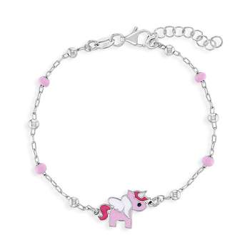 Girl's Enamel Unicorn Satellite Bracelet Sterling Silver - In Season Jewelry