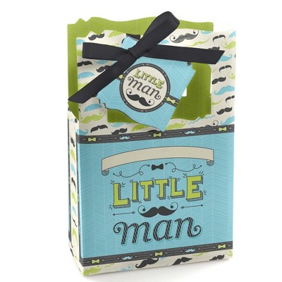 Big Dot of Happiness Dashing Little Man Mustache - Baby Shower or Birthday Party Favor Boxes - Set of 12