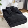 Beautyolove Oversized Polyester Upholstered Square Arm Chaise Lounge Full Foam Sofa Couch with Pillows - 3 of 4